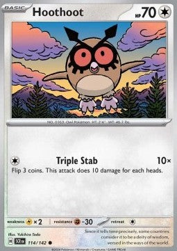 Hoothoot - Stellar Crown (Common) [SCR-114] Hover Image