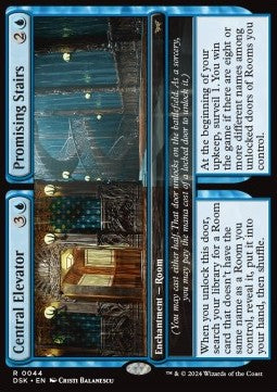 Central Elevator // Promising Stairs - Duskmourn: House of Horror (Rare) [DSK-44] Main image