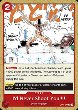 I'd Never Shoot You!!!! (OP08-017) - Two Legends (Common) [OP08-017] Hover Image