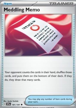 Meddling Memo - Surging Sparks (Uncommon) [SSP-181] Hover Image