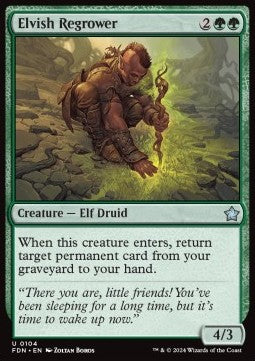 Elvish Regrower - Magic: The Gathering Foundations (Uncommon) [FDN-104] Hover Image