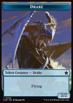 Drake Token (U 2/2) // Goblin Token (R 1/1) - Magic: The Gathering Foundations: Tokens (Token) [TFDN-T 8/18] Main image