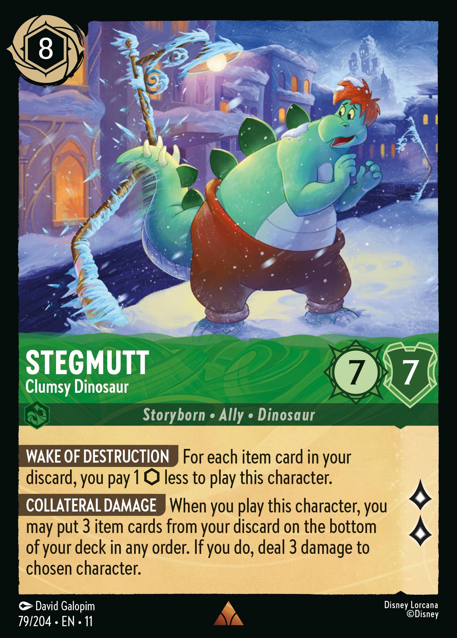 Stegmutt - Clumsy Dinosaur — Winterspell (11WSP-79) Disney Lorcana card