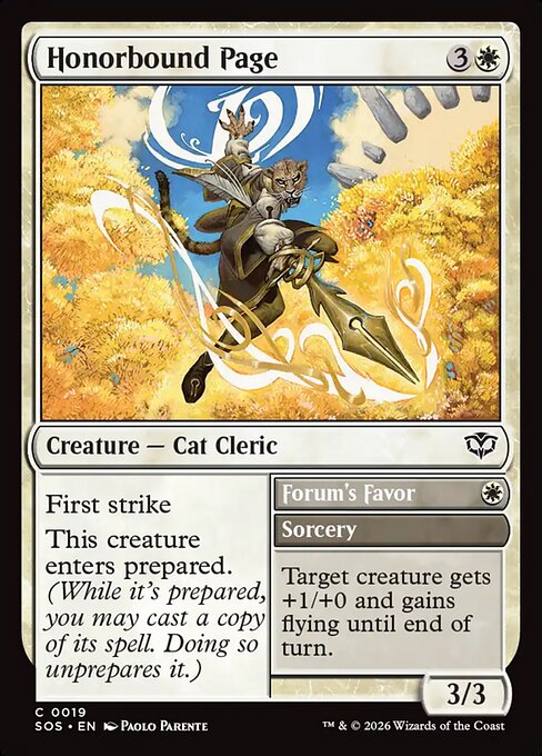 Honorbound Page // Forum's Favor – Secrets of Strixhaven (SOS-19) Magic: The Gathering card | LC-REM-20260804-15765061304652-79a70863-860f-4a7b-9cb2-d3546b689d44 Main image