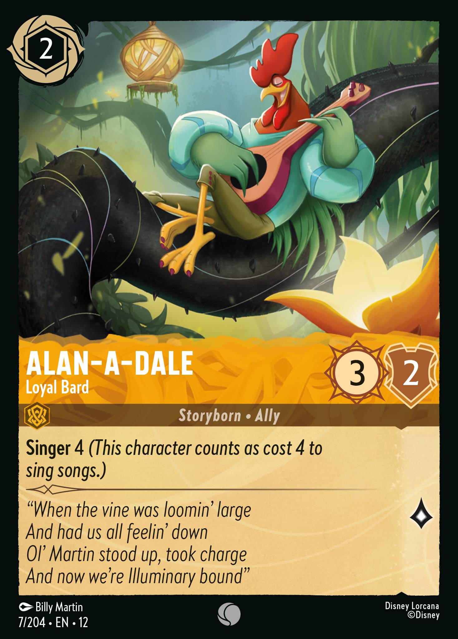 Alan-a-Dale - Loyal Bard — Wilds Unknown (12WIL-7) Disney Lorcana card