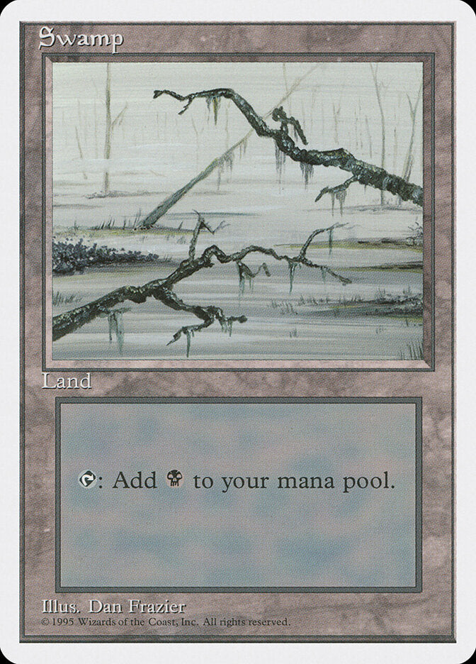 Magic-kaart Swamp 4ED-372 uit Fourth Edition (Land)
