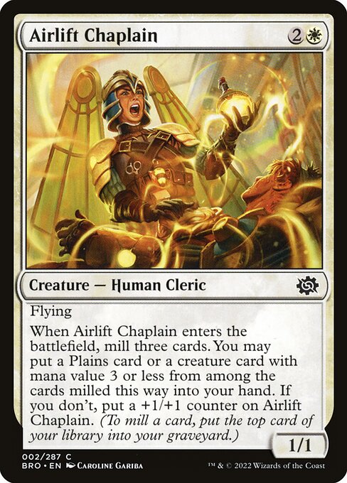 Airlift Chaplain – The Brothers' War (BRO-2) Magic: The Gathering card Immagine principale del prodotto