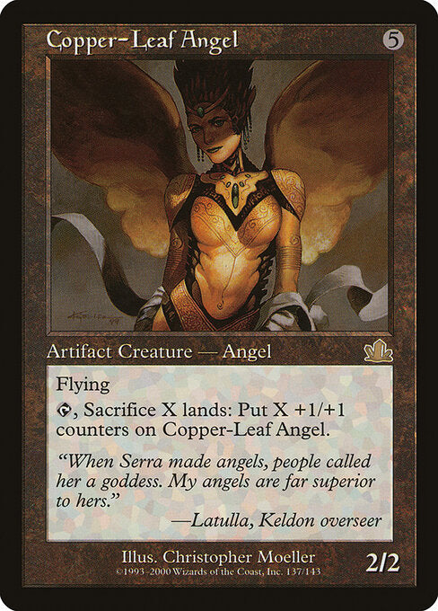 Copper-Leaf Angel – Prophecy (PCY-137) Magic: The Gathering card Hoofdafbeelding