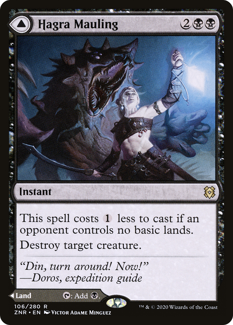 Hagra Mauling // Hagra Broodpit – Zendikar Rising 106 – Magic: The Gathering single card Imagen principal del producto