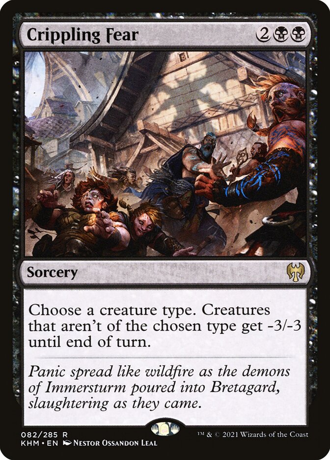 Magic-kaart Crippling Fear KHM-82 uit Kaldheim (Rare)