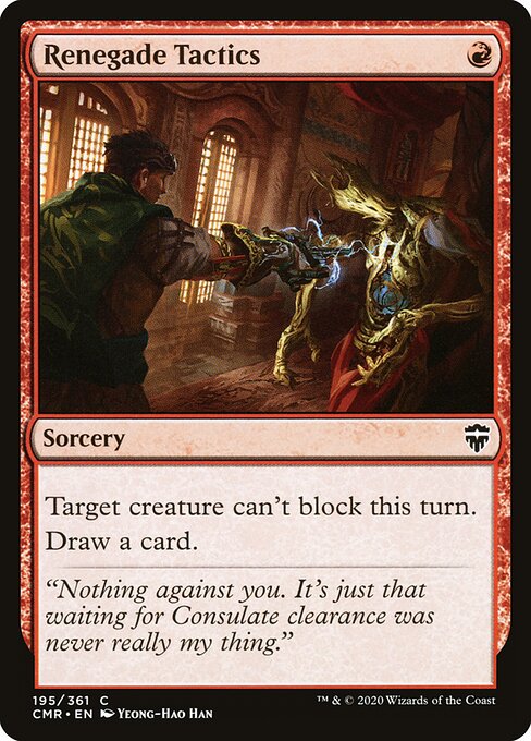 Renegade Tactics – Commander Legends (CMR-195) Magic: The Gathering card | LC-REM-20260804-15765057044812-7dfa0e65-1ce0-4f8e-a78b-2ade2d25e748 Imagen principal del producto