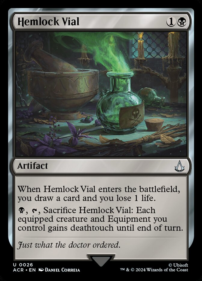Magic-kaart Hemlock Vial ACR-26 uit Universes Beyond: Assassin's Creed (Uncommon) Imagen principal del producto