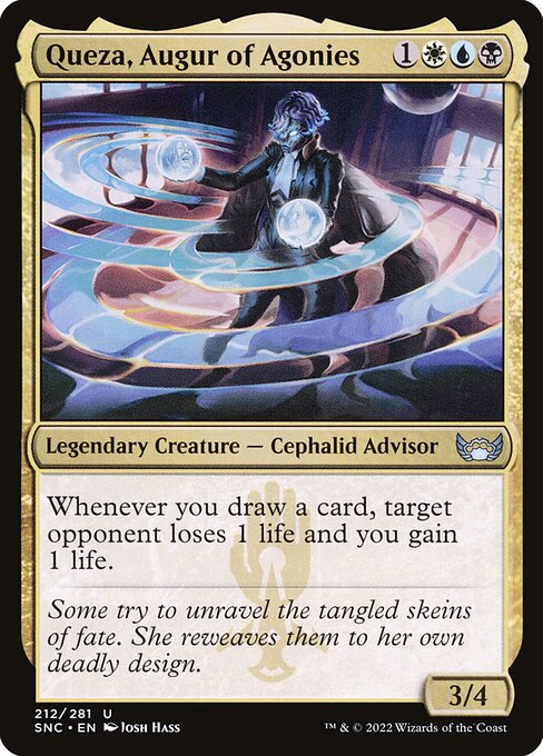 Queza, Augur of Agonies – Streets of New Capenna (SNC-212) Magic: The Gathering card Hauptbild