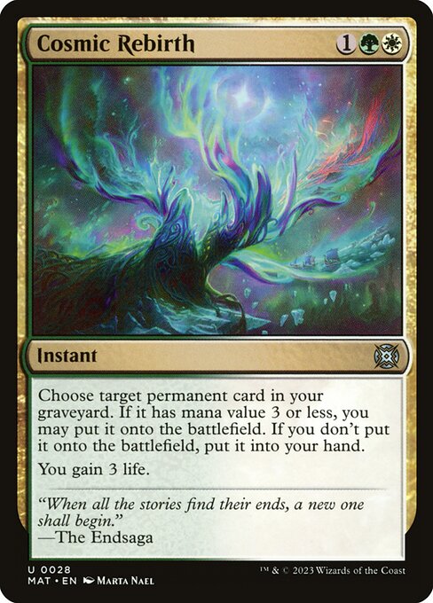 Cosmic Rebirth – March of the Machine: The Aftermath (MAT-28) Magic: The Gathering card | LC-REM-20260804-15609159483724-7fcb225c-d18f-4b84-b2fc-91ed84ec30aa