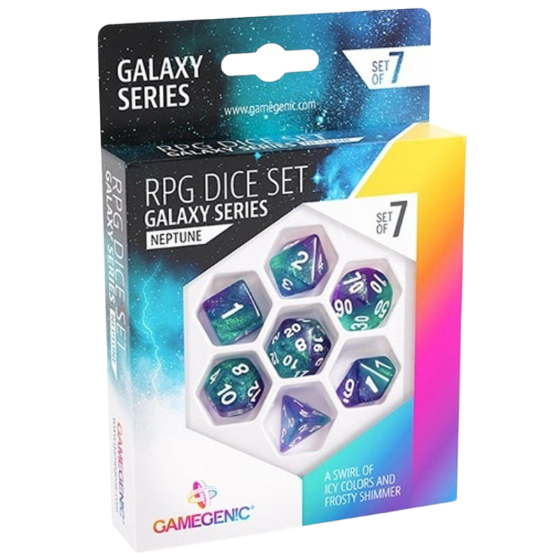 RPG Dice Set - Galaxy Series Neptune (7x) Main image