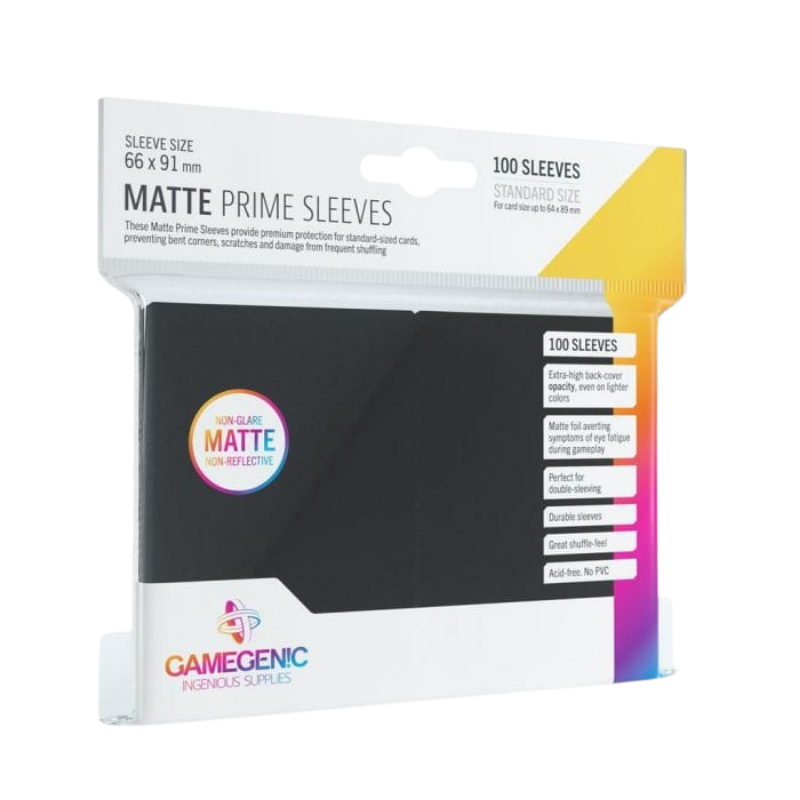 GameGenic Sleeves Matte Prime Black (100 Sleeves)