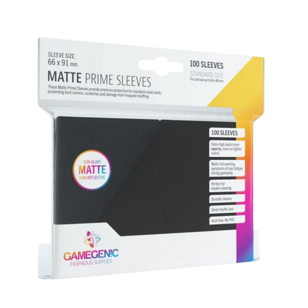 GameGenic Sleeves Matte Prime Black (100 Sleeves)