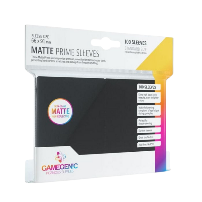 GameGenic Sleeves Matte Prime Black (100 Sleeves) Hover Image