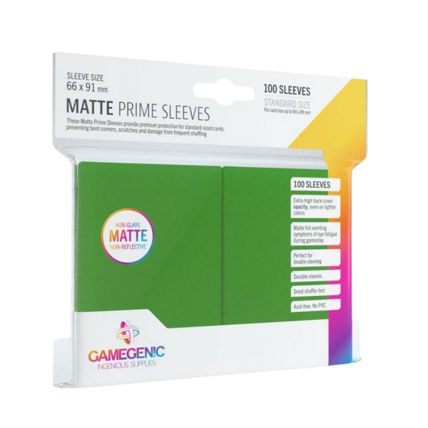 GameGenic Sleeves Matte Prime Green (100 Sleeves)