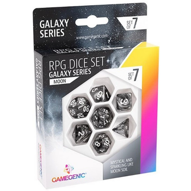 RPG Dice Set - Galaxy Series Moon (7x) Hover Image