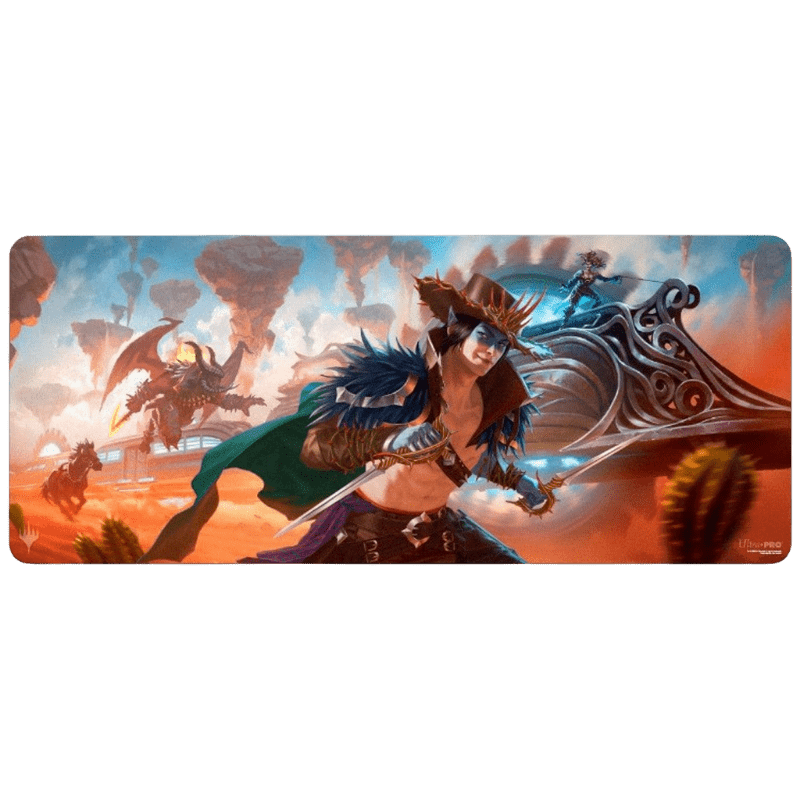 Ultra Pro 6ft tafelspeelmat Outlaws of Thunder Junction met Train Heist-artwork | Lichcards Main image