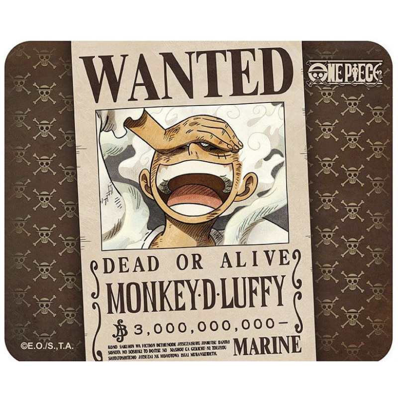 One Piece: Flexibele Muismat - Wanted Luffy