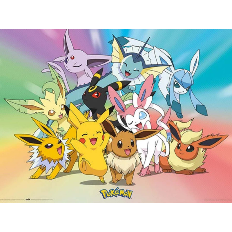 Pokemon Eevee Evolutions + Pikachu Poster
