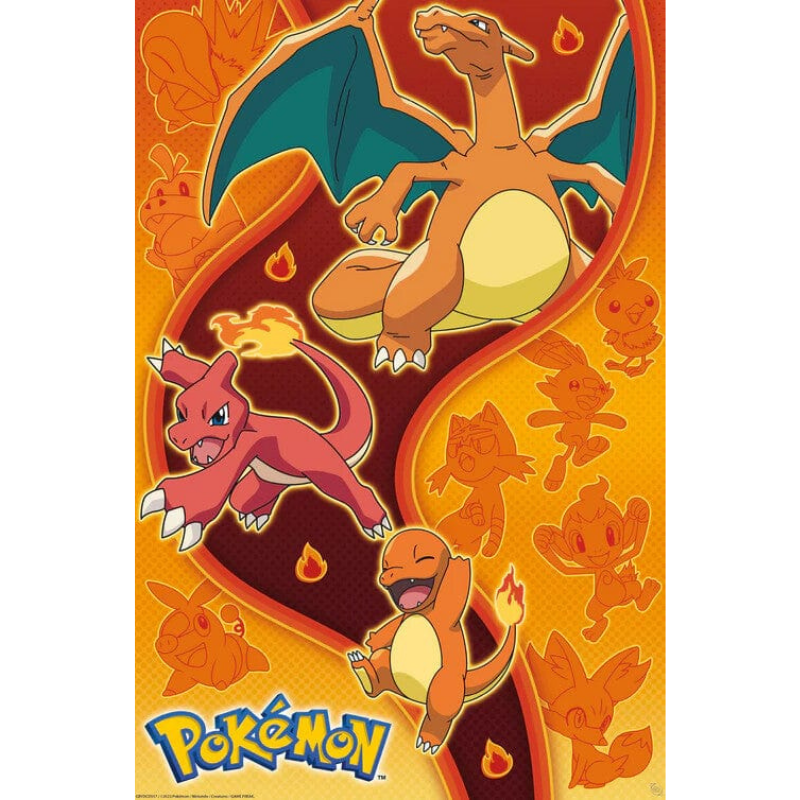 Pokemon Fire Type Poster