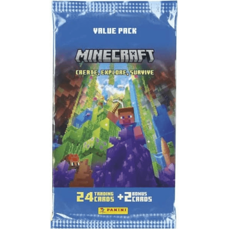 Panini Minecraft Serie 3 Fat Pack met 24 kaarten en 2 speciale kaarten | Lichcards Hoofdafbeelding