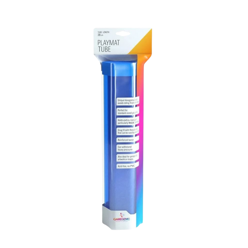 Gamegenic Playmat Tube in blauw, zeshoekige koker voor speelmatten