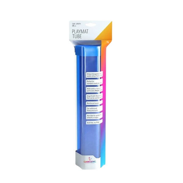 Gamegenic Playmat Tube in blauw, zeshoekige koker voor speelmatten