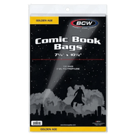 BCW Golden Comic Book Bags, 100 heldere comichoezen op Golden Age-formaat | Lichcards
