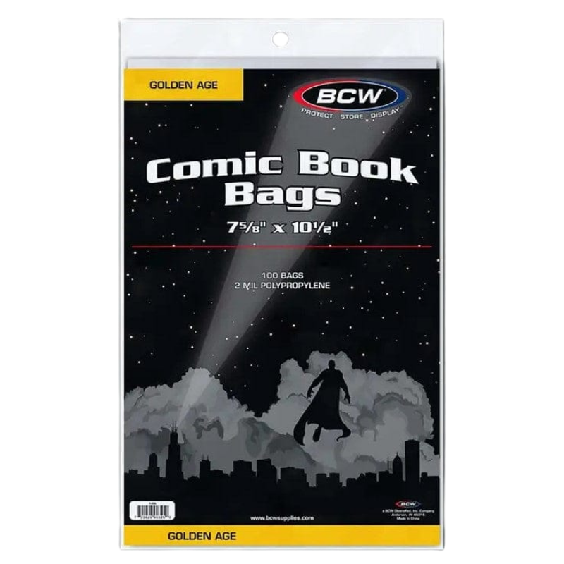 Golden Comic Book Bags (100x)