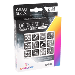 Gamegenic Galaxy Series D6 dobbelstenen Moon, set van 12 van 16 mm - 4251715405178 Image principale du produit