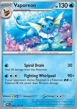 Vaporeon - Prismatic Evolutions (Rare) [PRE-022] Hover Image