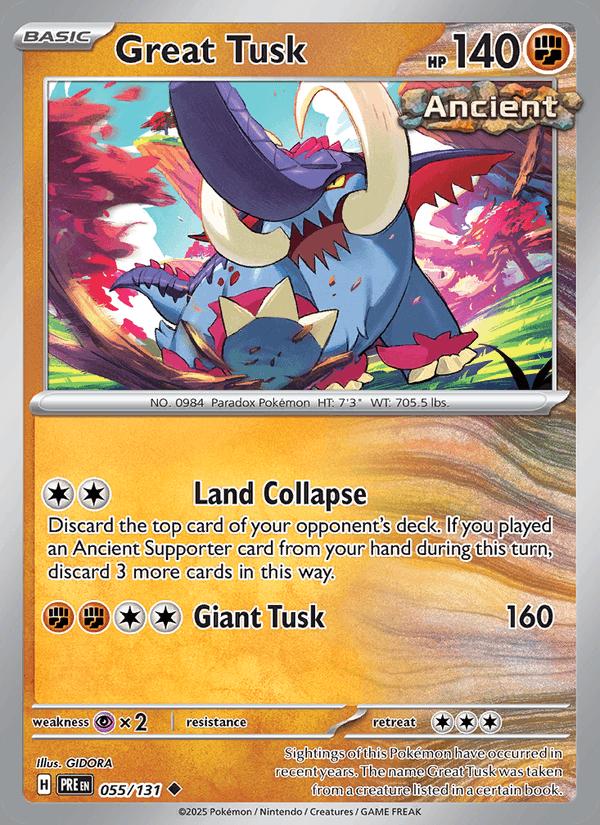Great Tusk - Prismatic Evolutions (Uncommon) [PRE-055] Image principale du produit