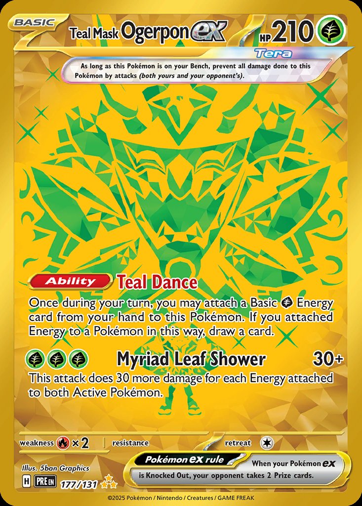 Teal Mask Ogerpon ex - Prismatic Evolutions (Secret Rare) [PRE-177] Hoofdafbeelding