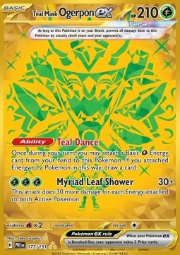 Teal Mask Ogerpon ex - Prismatic Evolutions (Secret Rare) [PRE-177] Hover Image