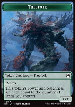 Treefolk Token (G */* Reach) // Wrenn and Seven Emblem - Innistrad Remastered: Tokens (Token) [TINR-T 17/27] Main image