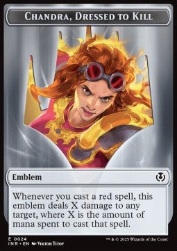 Chandra, Dressed to Kill Emblem // Human Token (R 1/1) - Innistrad Remastered: Tokens (Token) [TINR-T 24/14] Main image