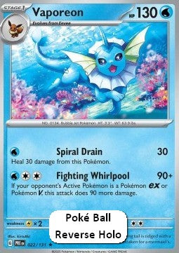 Vaporeon - Prismatic Evolutions: Additionals (Rare) [xPRE-022] Immagine principale del prodotto