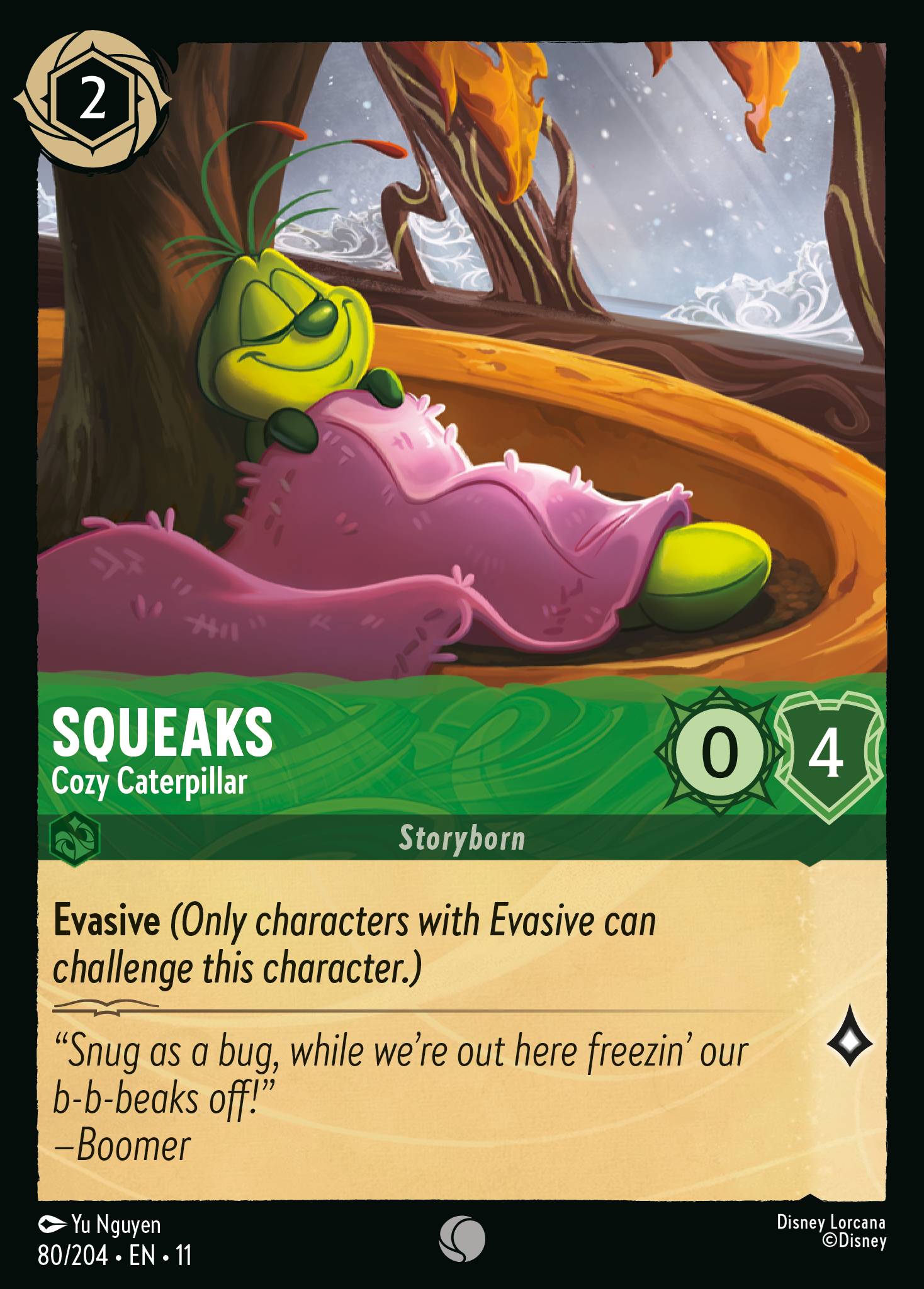 Squeaks - Cozy Caterpillar — Winterspell (11WSP-80) Disney Lorcana card