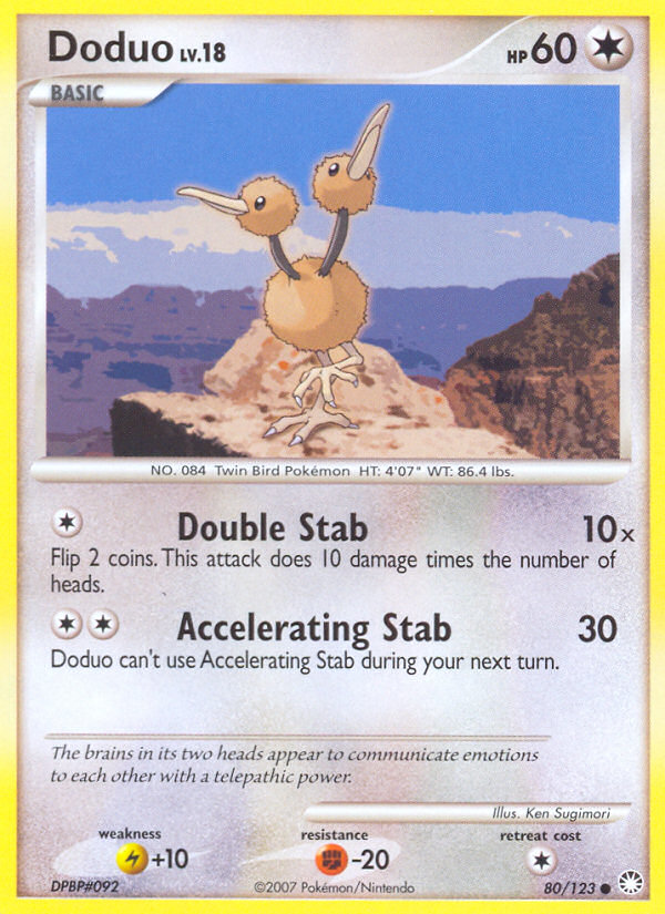 Doduo Lv.18 – Mysterious Treasures 80 – Pokémon TCG single card Hoofdafbeelding