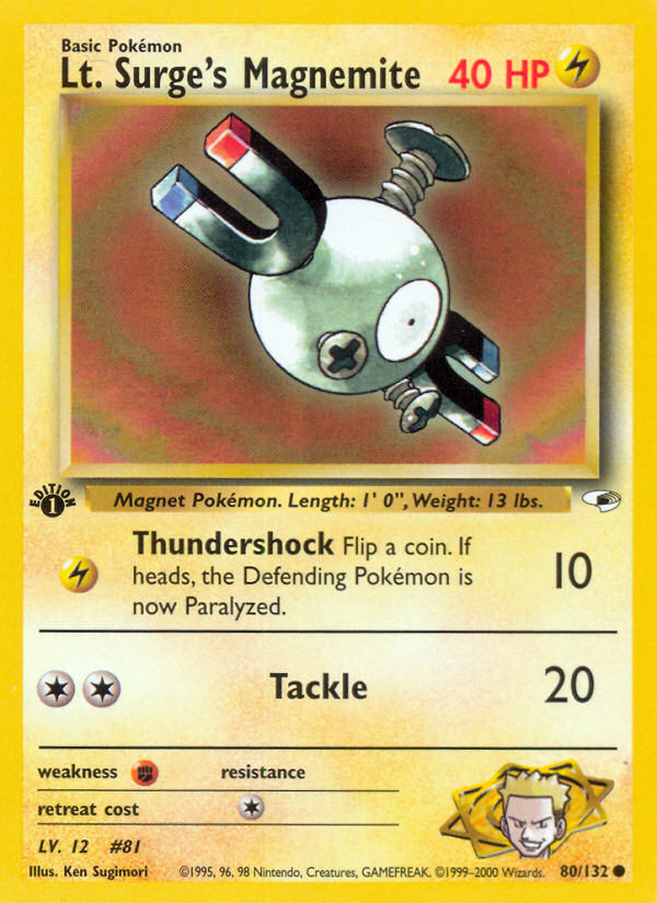 Lt. Surge's Magnemite – Gym Heroes 80 – Pokémon TCG single card Hoofdafbeelding