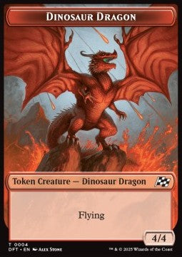 Dinosaur Dragon Token (R 4/4) // Treasure Token - Aetherdrift: Tokens (Token) [TDFT-T 4/11] Image principale du produit