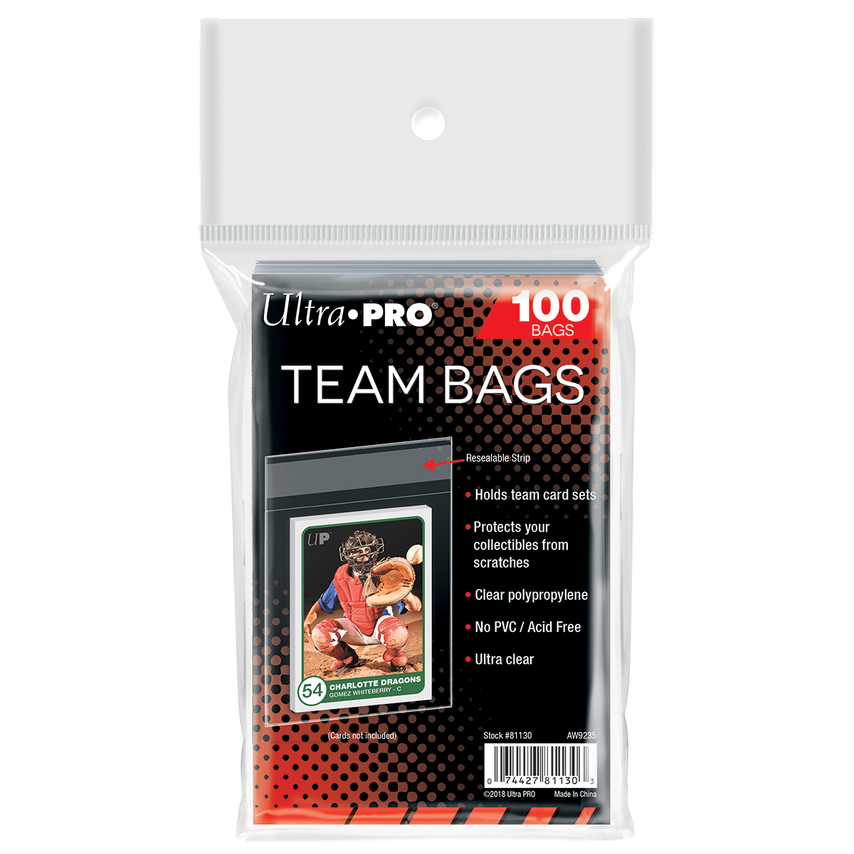 Ultra Pro Team Bags hersluitbare zakjes – verpakking (100 stuks) Hauptbild