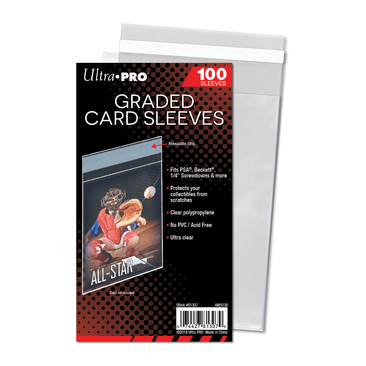 Ultra Pro Graded Card Sleeves hersluitbaar – verpakking 100 stuks