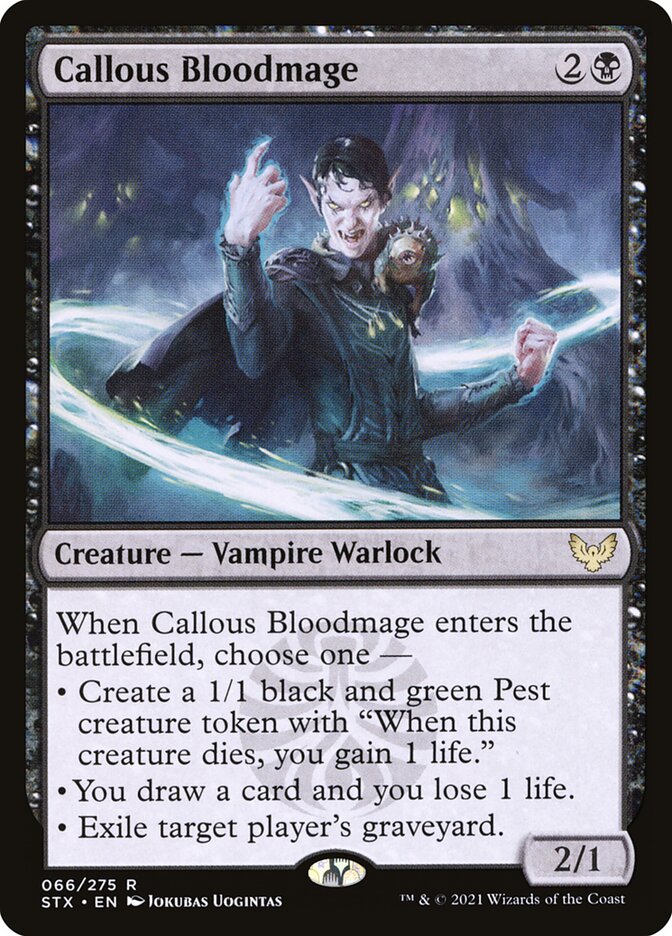 Callous Bloodmage - Strixhaven: School of Mages (Rare) [STX-66] Main image