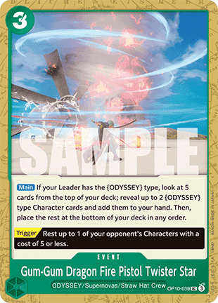 Gum-Gum Dragon Fire Pistol Twister Star (OP10-039) - Royal Blood (Uncommon) [OP10-039] Main image