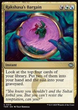 Rakshasa's Bargain - Tarkir: Dragonstorm (Uncommon) [TDM-214] Immagine principale del prodotto
